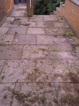 External flagstones before